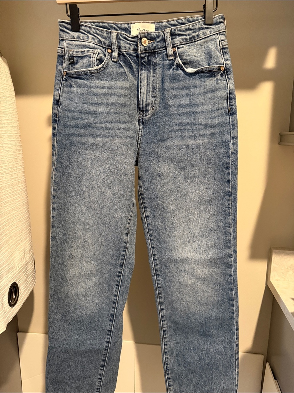 KanCan Women's Straight Leg Light Blue Jeans